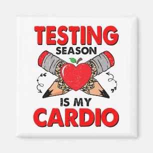 Aimant La saison de test de jour est mon Cardio Funny Tes