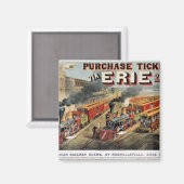 Aimant La scène ferroviaire américaine à Hornellsville (Recto/Verso)