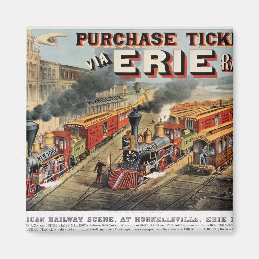 Aimant La scène ferroviaire américaine à Hornellsville (Devant)