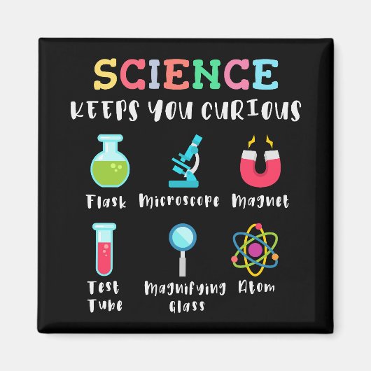 Aimant La science vous garde curieux (Devant)