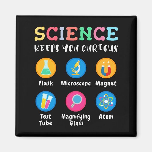 Aimant La science vous garde curieux (Devant)