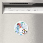 AIMANT LA SÉRÉNADE HIVERNALE DE SNOWMAN ET PENGUIN (In Situ (Lave-vaisselle))