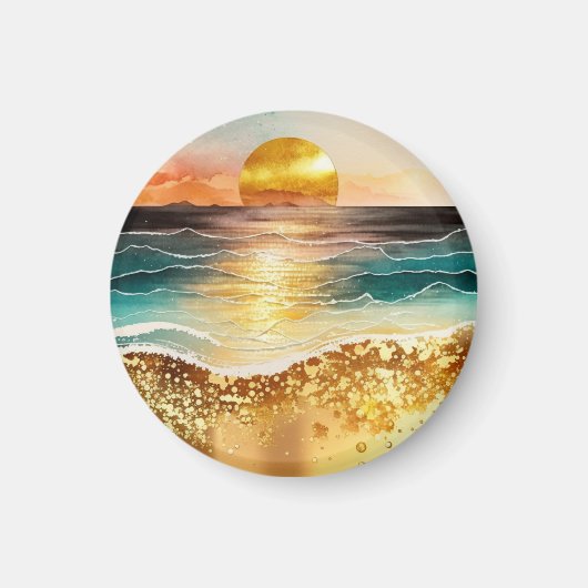 Aimant La série de plage à l'aquarelle Design 3 (Devant)
