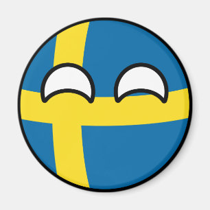Aimant La Suède Geeky tendante drôle Countryball