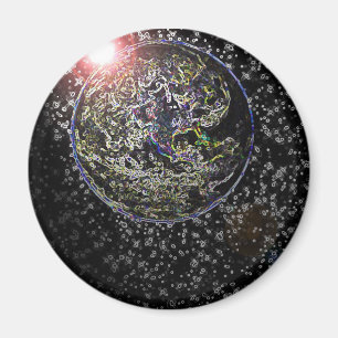 Aimant la terre rougeoyante