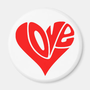 Aimant La typographie de l'amour en forme de coeur