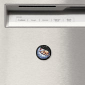 Aimant La vache de père Noël Highland dort sur la lune (In Situ (Lave-vaisselle))