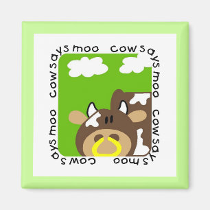 Aimant La vache indique des T-shirts et des cadeaux de MO