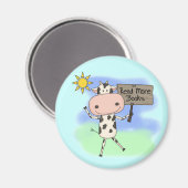 Aimant La vache Lire Plus De Livres (Recto/Verso)