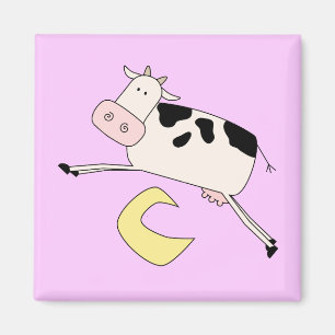 Aimant La vache saute par-dessus des T-shirts et des cade