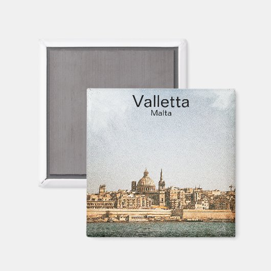 Aimant La Valette Malte Méditerranée (Recto/Verso)