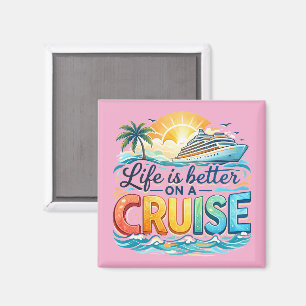 Aimant La vie colorée est meilleure en vacances sur un ba
