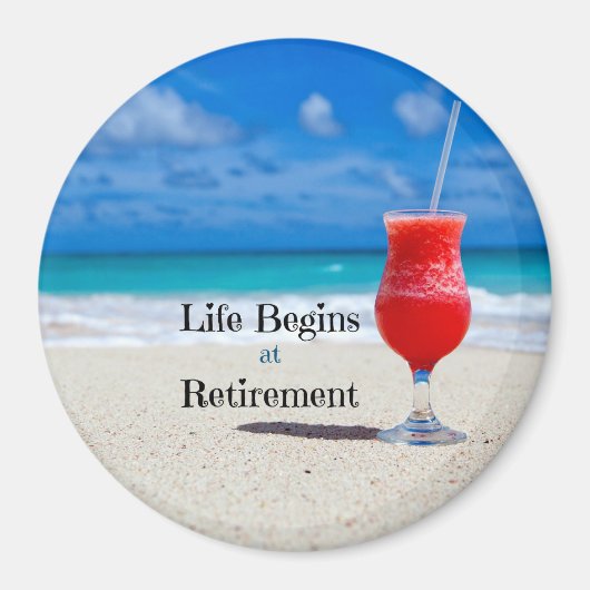 Aimant La vie commence à la retraite (Devant)