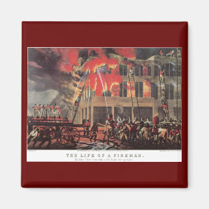 Aimant La vie d'un pompier, d'une entreprise Vintage