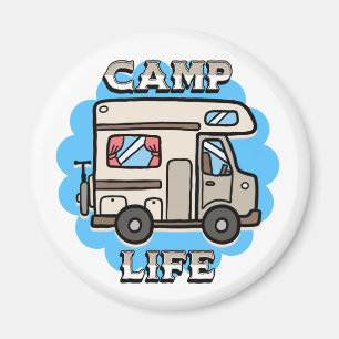 Aimant La vie en camping-car   Camper rétro