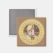 Aimant La vie est café aide (Recto/Verso)