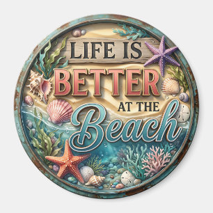 Aimant La vie est meilleure à la plage