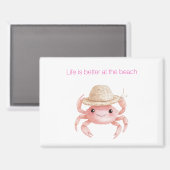 Aimant La vie est meilleure au crabe de la plage (Recto/Verso)