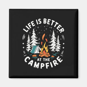 Aimant La vie est meilleure au feu de camp Drôle de campi