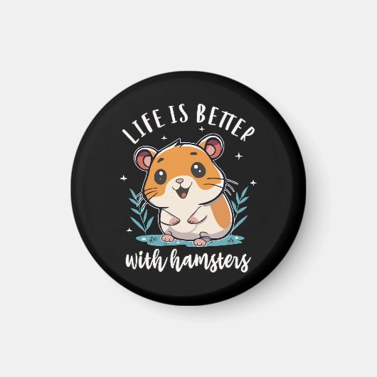 Aimant La vie est meilleure avec des hamsters (Devant)