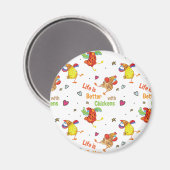 Aimant La vie est meilleure avec l'aquarelle de poulet (Recto/Verso)