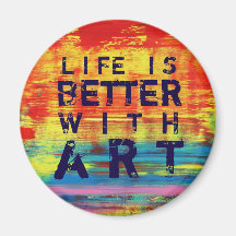"La vie est meilleure avec l'art" Art Abstrait col