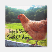 Aimant La Vie Est Meilleure Avec Les Poulets (Devant)