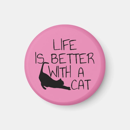 Aimant La vie est meilleure avec un chat (Devant)