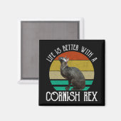 Aimant La vie est meilleure avec un Cornish Rex (Recto/Verso)