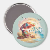 Aimant La vie est meilleure sur la plage Esthétique côtiè (Recto/Verso)