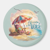 Aimant La vie est meilleure sur la plage Esthétique côtiè (Devant)