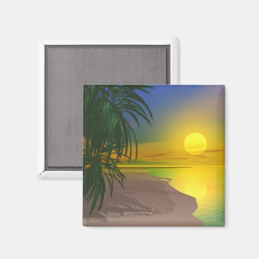 Aimant La vie est une plage ensoleillée (Recto/Verso)