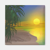 Aimant La vie est une plage ensoleillée (Devant)