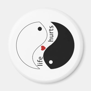 Aimant La vie fait mal, cœur, forces yin-yang équilibrées