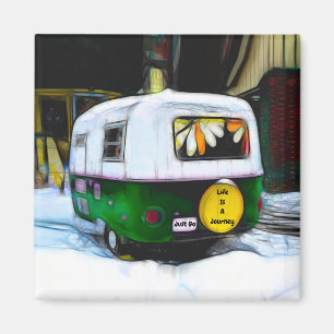 Aimant La Vie Hippie Du Camper Retro Est Un Voyage À Fair