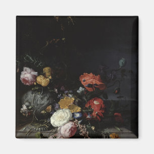 Aimant La vie toujours avec des fleurs et des insectes