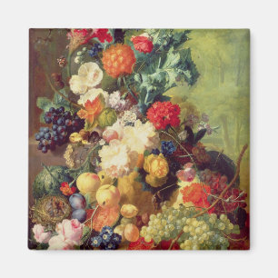 Aimant La vie toujours avec les fleurs et le fruit