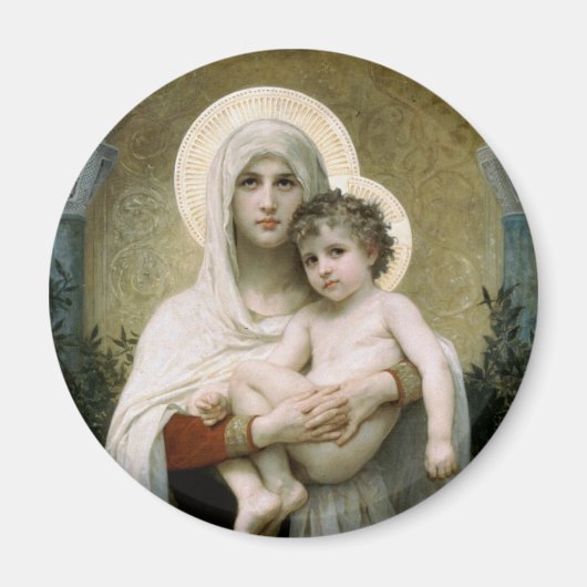 Aimant La Vierge des Roses de Bouguereau (1903) (Devant)