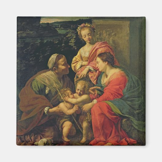 Aimant La Vierge et l'Enfant avec Ste Elizabeth, l'Enfant (Devant)
