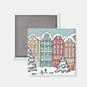 Aimant La ville d'hiver (Recto/Verso)