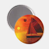 Aimant La voile au coucher du soleil (Recto/Verso)
