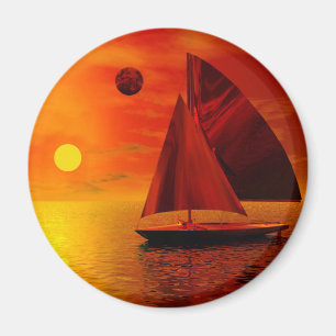 Aimant La voile au coucher du soleil
