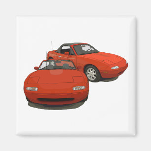 Aimant La voiture de sport rouge d'art d'avenue