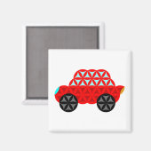 Aimant La Voiture De Vie - Formes Sacrées A3, Rouge. (Recto/Verso)