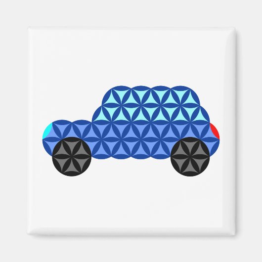 Aimant La Voiture De Vie - Formes Sacrées B1, Bleu. (Devant)