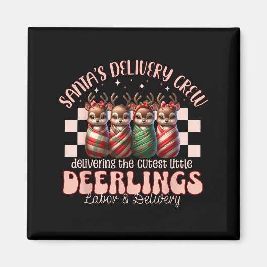 Aimant Labor And Delivery Reindeer Swaddle Christmas L&am (Devant)