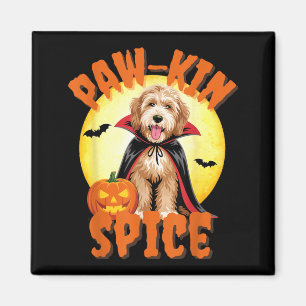 Aimant Labradoodle drôle de citrouille Halloween amateur 