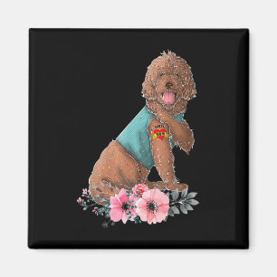 Aimant Labradoodle J'aime Maman Tatouage Chien Chemise Dr