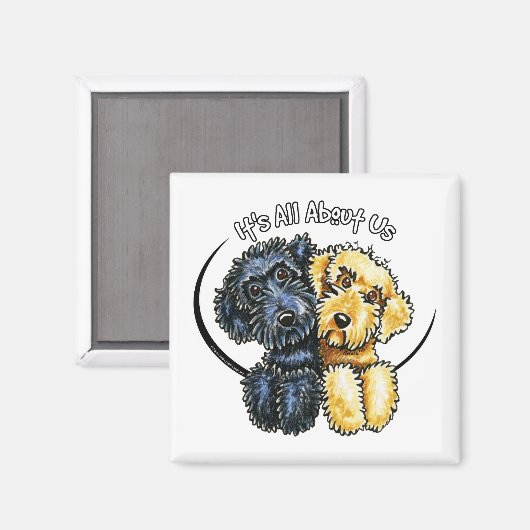 Aimant Labradoodles Jaune Noir IAAU (Recto/Verso)