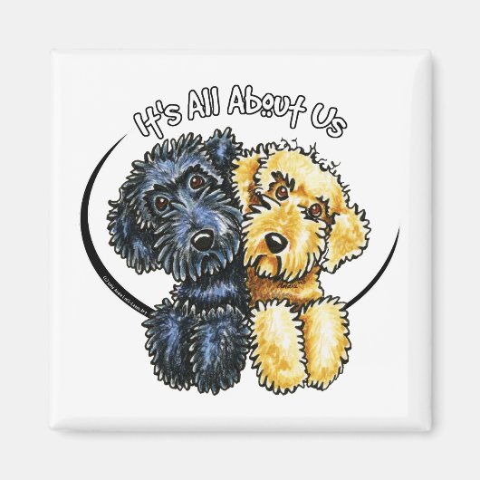 Aimant Labradoodles Jaune Noir IAAU (Devant)